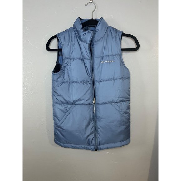Columbia Sky Blue Reversible Puffer Vest XS-S - Picture 1 of 7